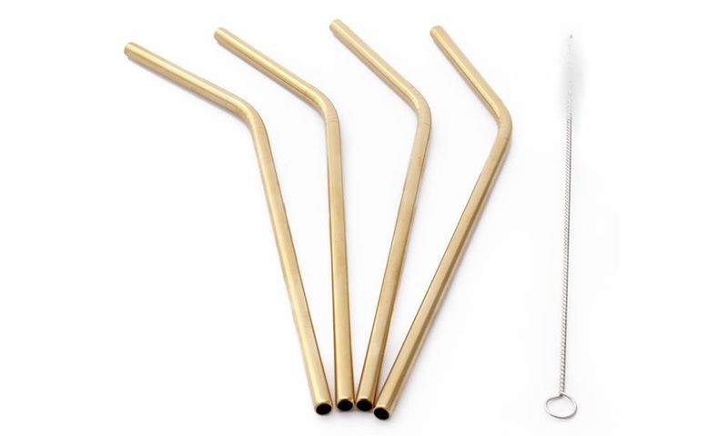 Stainelless Steel Straw Gold