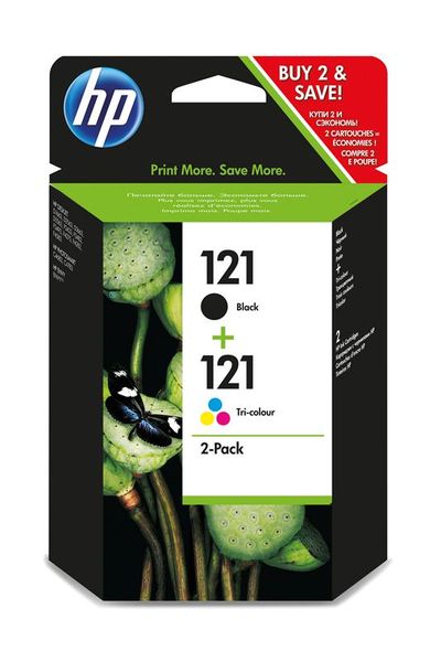 HP 121 Combo-Pack Black/Tri-Color Ink Cartridges