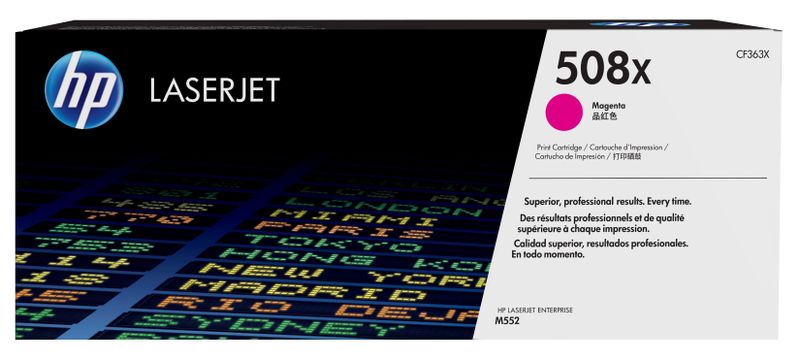 HP 508X Magenta Laserjet Enterprise M552/M553 High Yield Cartridge.