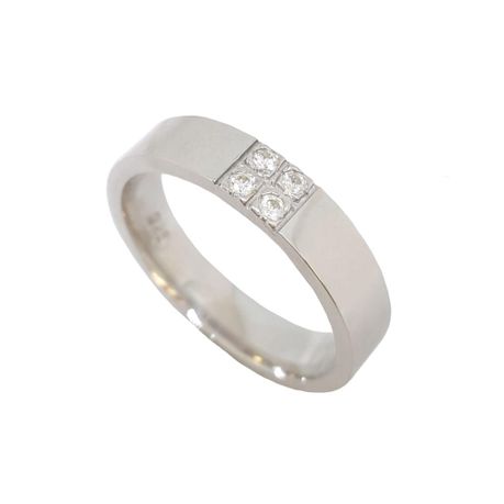 5MM Mens Diamond Wedding Band in Sterling Silver