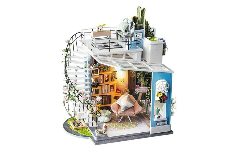 Robotime DIY Miniature House Dora's Loft - 3D Wooden Puzzle Gift with LED
