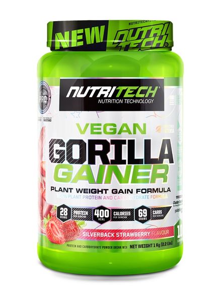 Nutritech Vegan Gorilla Gainer - Silverback Strawberry - 1kg