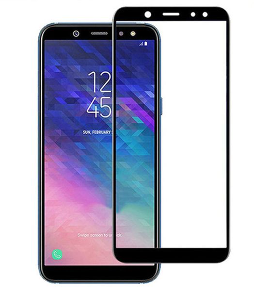 Full curved Tempered Glass for Samsung Galaxy A6 Plus - Black