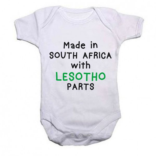 Qtees Africa Made in SA with Lesotho Parts Baby Grow