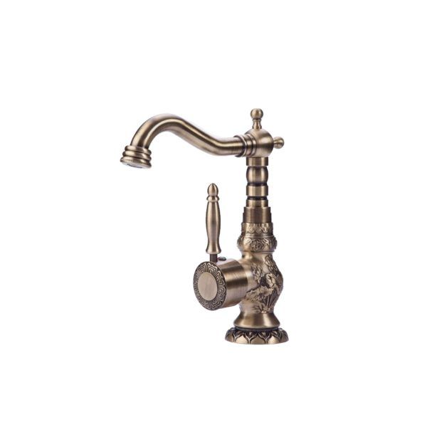 Trendy Taps Premium Brass Carved Antique Bathroom Mixer with Single Handle