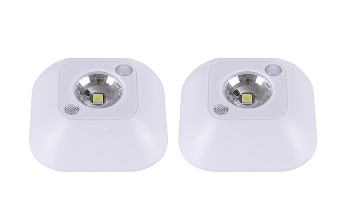 2 Pack PIR Infrared Motion photosensitive LED auto night light - Black