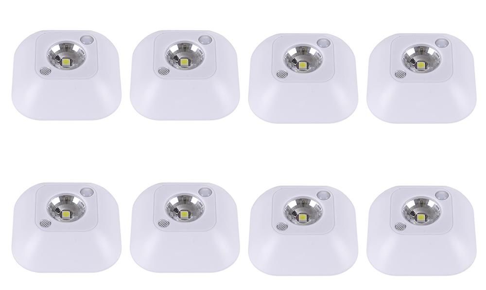 8 Pack PIR Infrared Motion photosensitive LED auto night light Shop