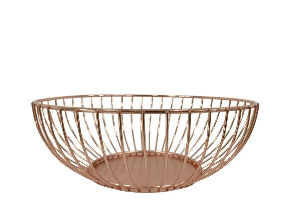 Continental Homeware Round Rose Gold Fruit Basket