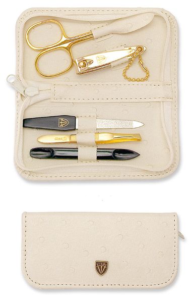 Kellermann 3 Swords Manicure Set Ostrich Beige 7407 P G