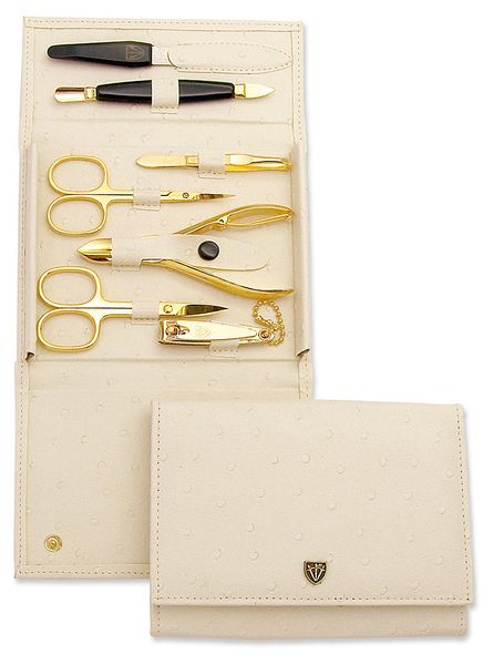 Kellermann 3 Swords Manicure Set Ostrich Beige 7410 P N