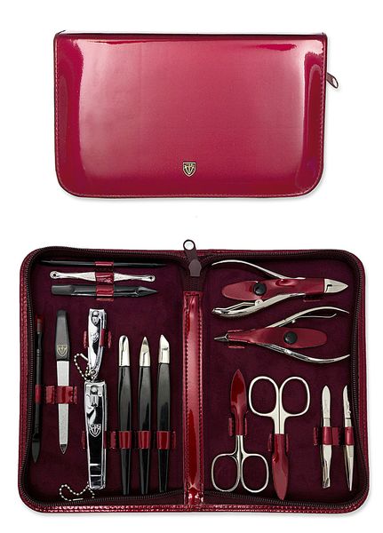 Kellermann 3 Swords Manicure Set Laquered Burgundy 5851 P G