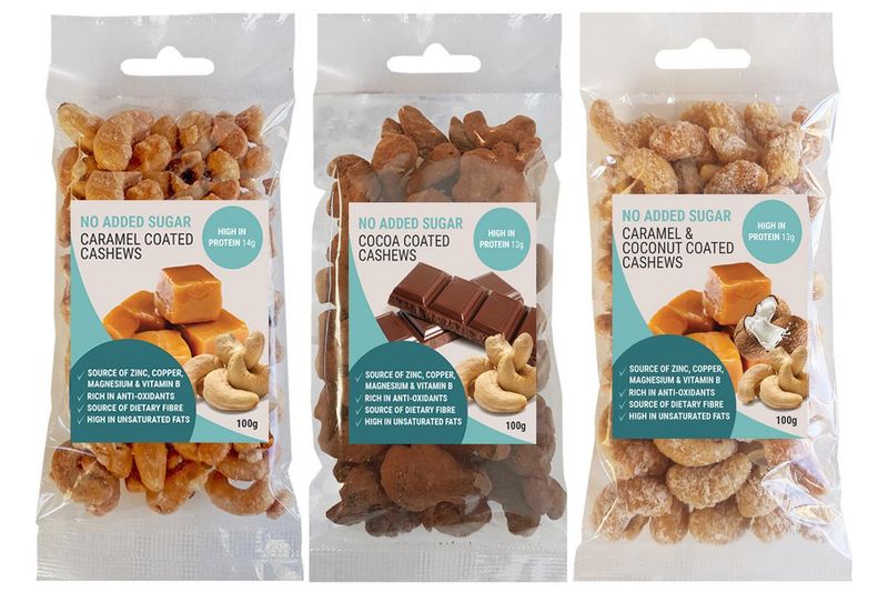 Fitness Freakz Cashews Cocoa, Caramel &amp; Caramel Coconut Coated