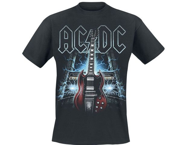 RockTs Mens ACDC High Voltage Guitar T-Shirt