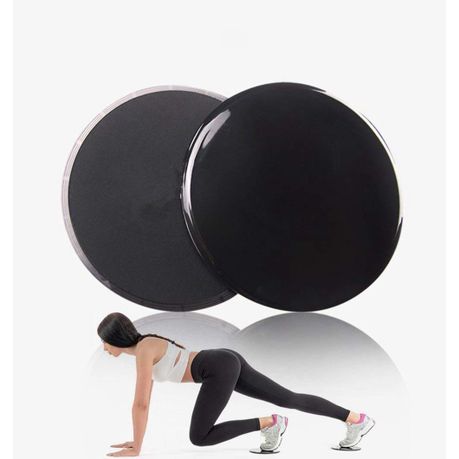 2 Piece Exercise Sliding Gliding Discs Fitness Sliders - Black