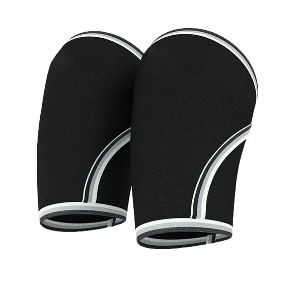 1 Pair 7mm Neoprene Knees Sleeves Support for Training - Black (XL)