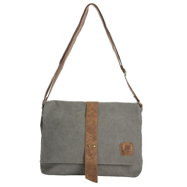 Canvas Messenger Bag - Light Grey