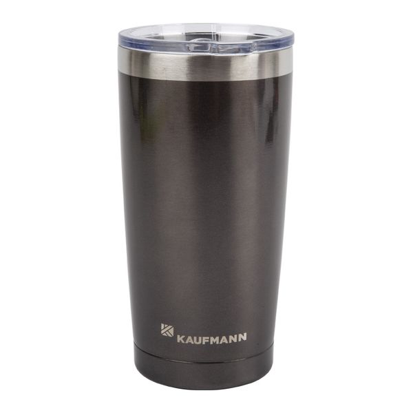 Kaufmann 500ml Double Wall Tumbler With Lid - Grey
