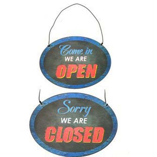 Pamper Hamper - Open Closed Double Sided Metal Plaque