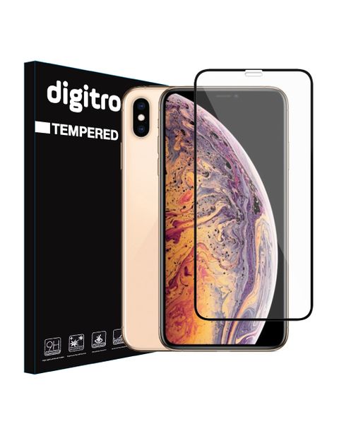 Full Coverage Tempered Glass for iPhone XS Max - Black