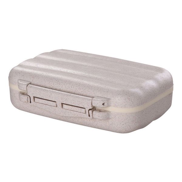 Portable 8-Grid Mini Medicine Storage Box for Home Journey Travel - Beige