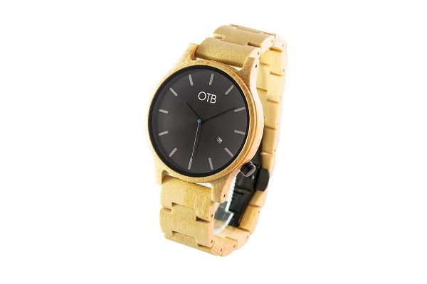 OFF TO BLUE Bamboo Quartz Watch - Natural