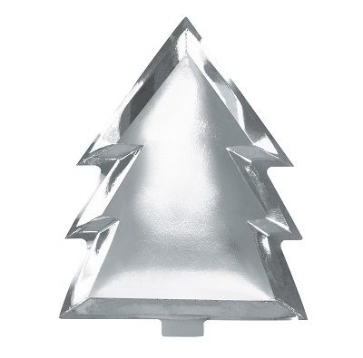 Ginger Ray: Christmas Silver Christmas Tree Plate