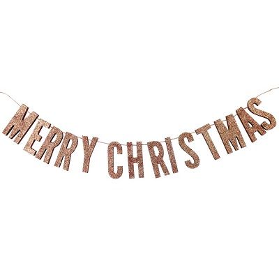 Ginger Ray: Christmas Bunting: Wooden - Rose Gld