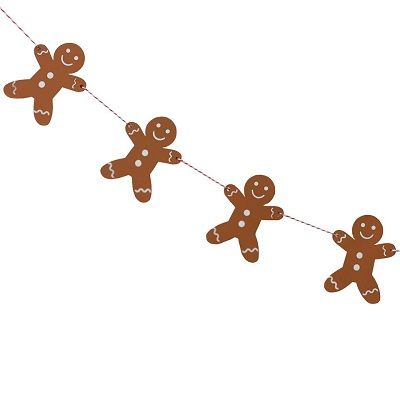 Ginger Ray: Christmas Bunting: Wooden - Gingerbread