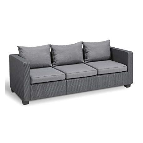 Allibert By Keter Salta 3 Seater Sofa Graphite Online In Keter Salta 3 Seater Sofa Graphite