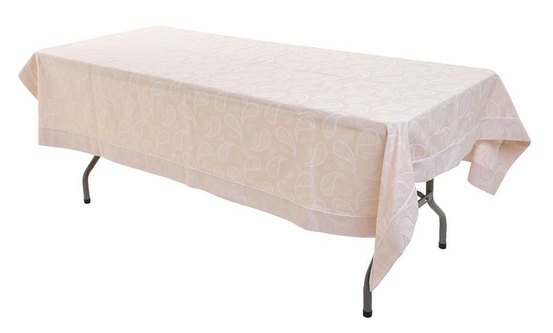 Cottonbox Polycotton Irem White - 6 Seater Tablecloth