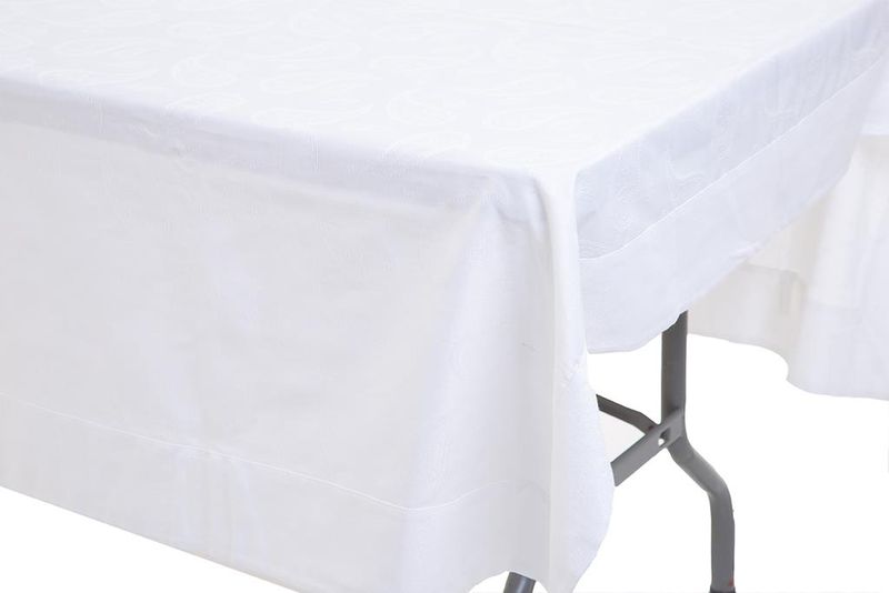 Cottonbox Polycotton Irem White - 6 Seater Tablecloth