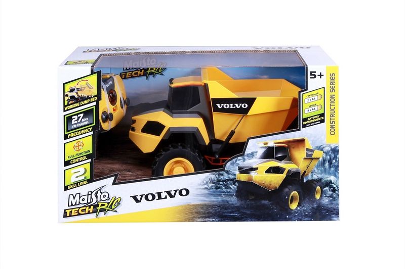 Maisto 1/16 Remote Control Volvo A25HPS Motorized Dump Truck - Yellow