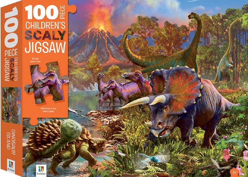100-Piece Children's Scaly Jigsaw: Dinosaur Island
