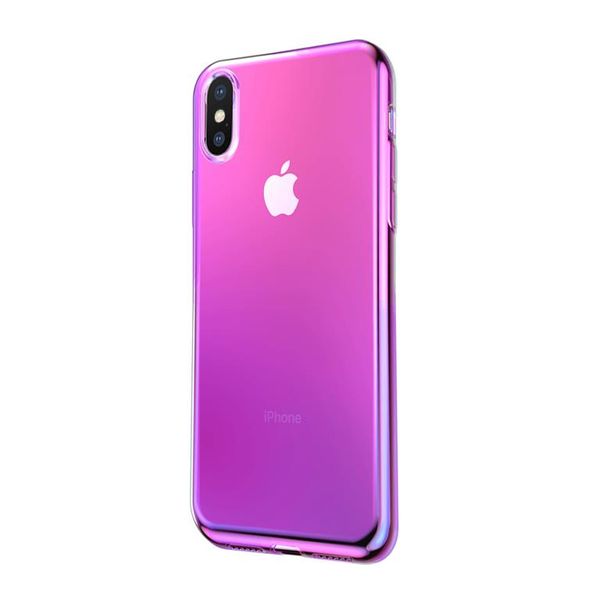 Baseus Glow Case for iPhone X &amp; XS - Transparent Pink