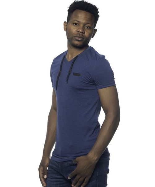 Soviet Men's Space Dye Interlock T-Shirt With Draw Cord Detail