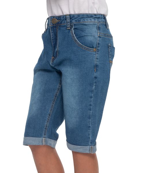 Soviet Boy's Basic Denim Short with Turn Up
