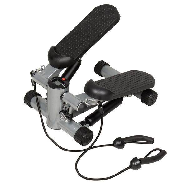 Mini Stepper Trainer Fitness with Power Ropes -Silver