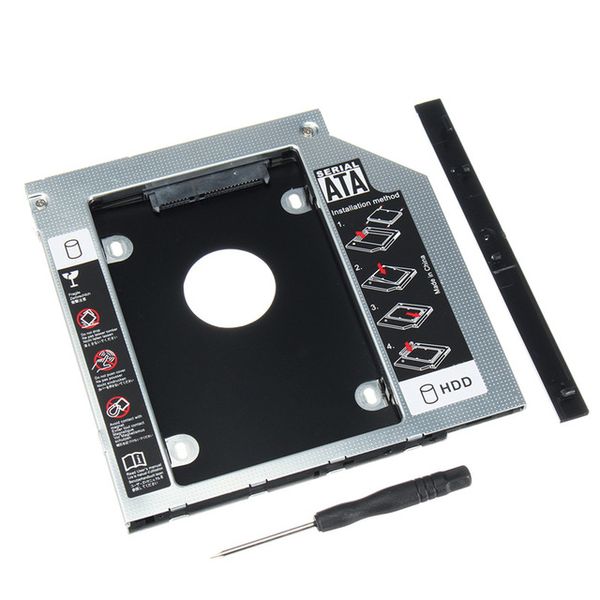 Techme Aluminum Universal SATA 2nd HDD Caddy 9.5mm Hard Drive Enclosure