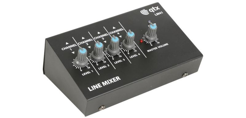 QTX LM41 4 Channel Mono Line Mini Level Mixer