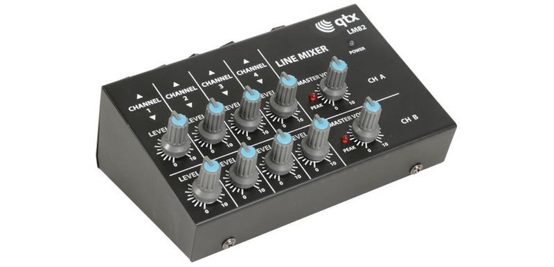 QTX LM82 4 Channel Stereo Mini Line Level Mixer