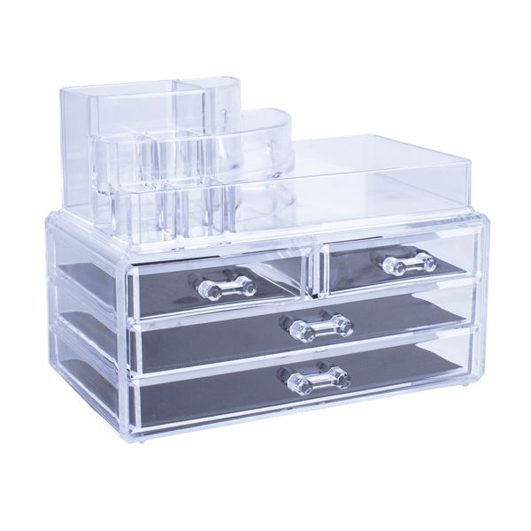 Acrylic Cosmetic Organizer Makeup and Jewelry Storage Case Display