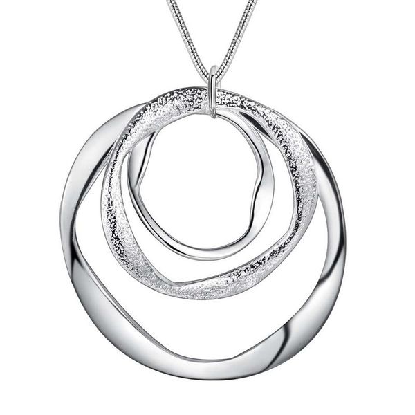 Silver Three Ring Necklace