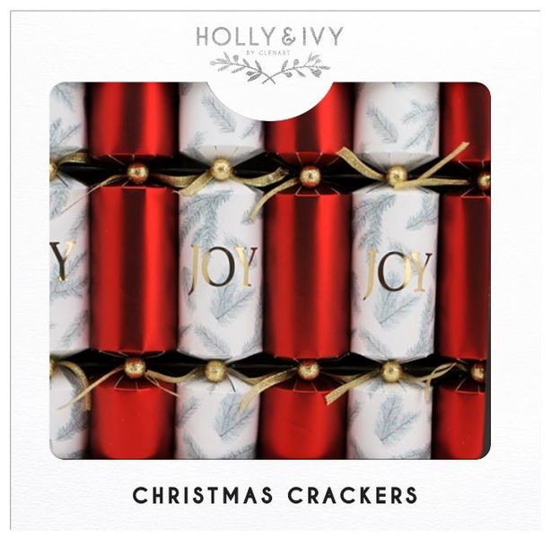 Holly &amp; Ivy - Luxury Red Matt Foil Sprig &amp; Joy