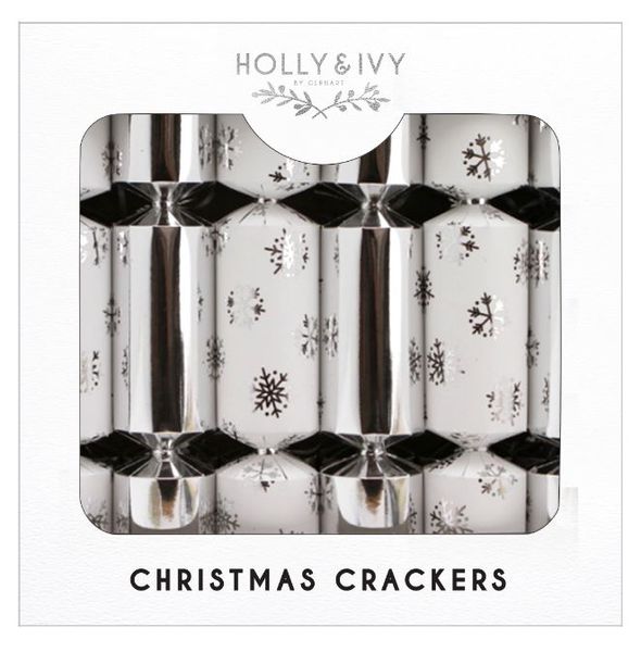 Holly &amp; Ivy - Family Silver Foil &amp; White Snowflakes
