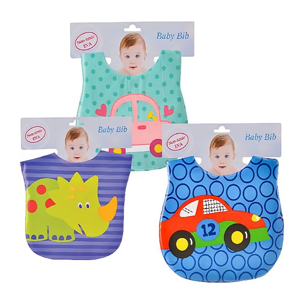 Bulk Pack x 6 Baby Bib Printed Peva