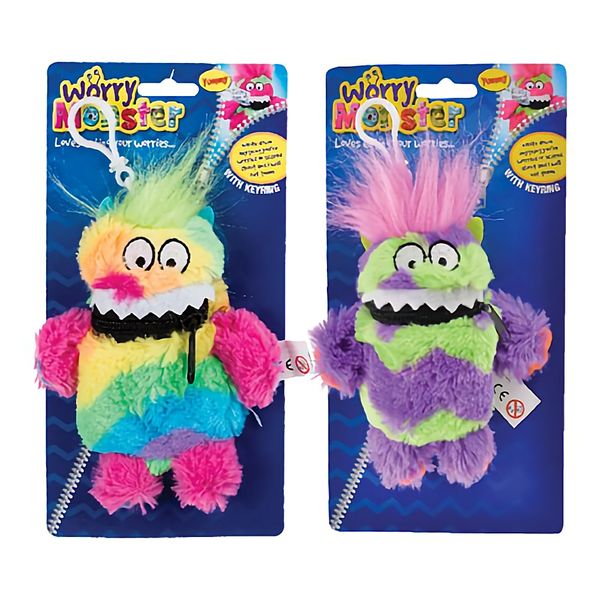 Bulk Pack x 4 Plush Monster Worry Monster Clip 14cm