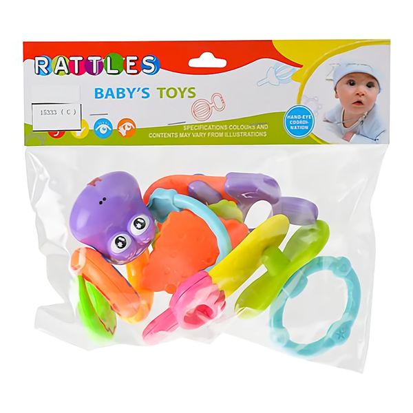 Bulk Pack x 4 Baby Rattle Set 5Piece