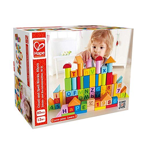 80 Piece Wood Blocks in Colour Box
