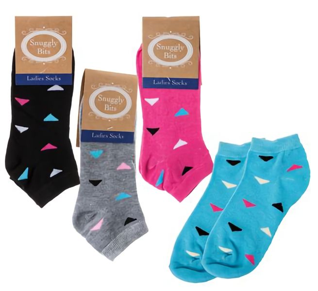 Bulk Pack x 8 Pair Socks Ladies Patterns