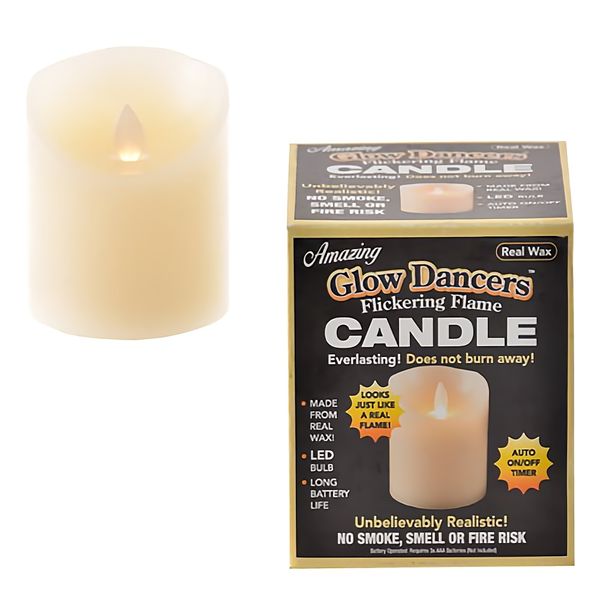 Bulk Pack x 4 Candle Artificial Pillar White 8cm Battery Operated